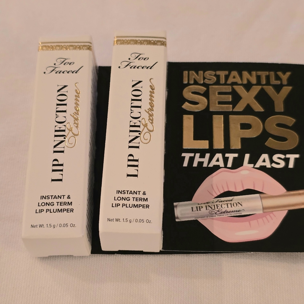 Too Faced Lip Injection Extreme Mini Duo 1.5g Each – New In Box